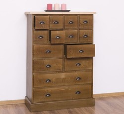 Casa Padrino Chest of Drawers Country Style with 14 drawers and oak top, 87 x 36 x 122 cm Casa Padrino Chest of Drawers Country Style with 14 drawers and oak top, 87 x 36 x 122 cm
