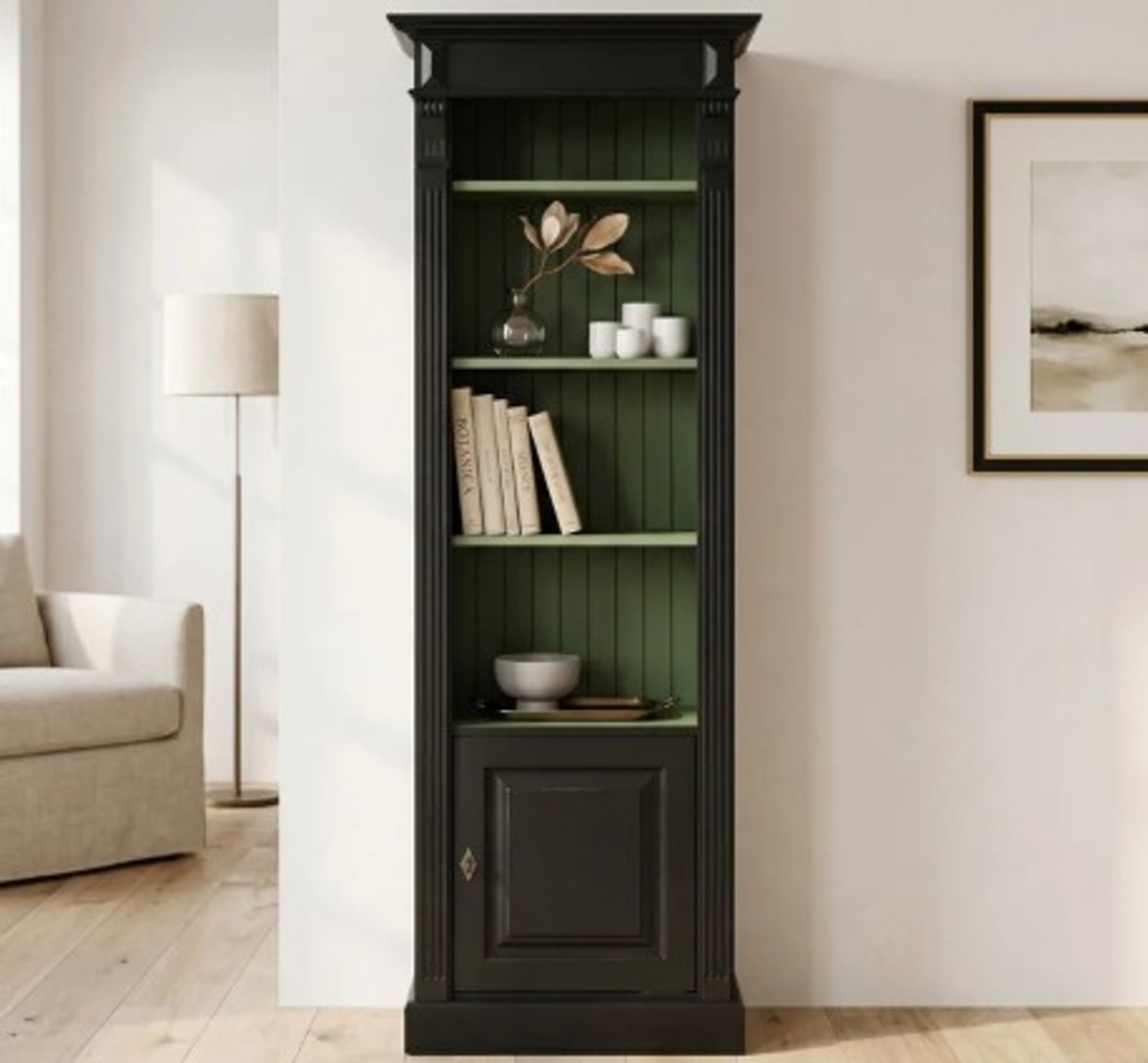 Casa Padrino Librería estilo rústico con 1 puerta, 71 x 39 x 197 cm Casa Padrino Librería estilo rústico con 1 puerta, 71 x 39 x 197 cm