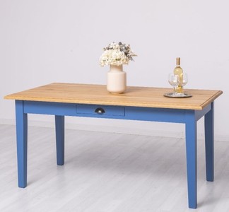 Casa Padrino Table à manger style campagne avec plateau en chêne, 160 x 90 x 78 cm Casa Padrino Table à manger style campagne avec plateau en chêne, 160 x 90 x 78 cm