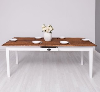 Casa Padrino Esstisch im Landhausstil mit Eichenholzplatte, 210 x 90 x 78 cm