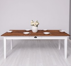 Casa Padrino Tavolo da pranzo stile country con piano in rovere, 210 x 90 x 78 cm