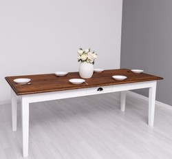 Casa Padrino Tavolo da pranzo stile country con piano in rovere, 210 x 90 x 78 cm