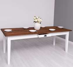 Casa Padrino Tavolo da pranzo stile country con piano in rovere, 210 x 90 x 78 cm