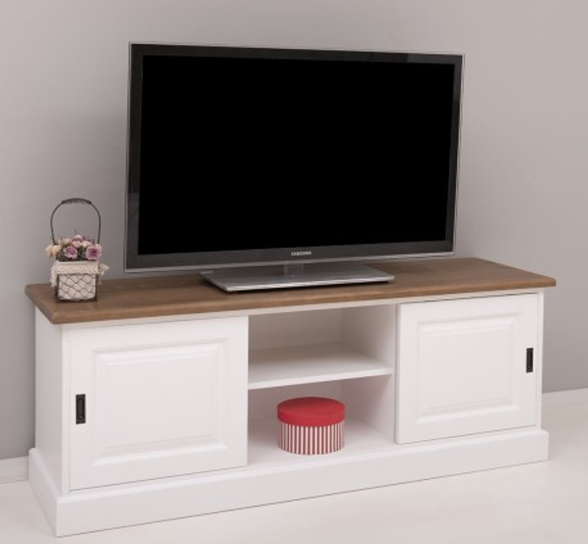 Casa Padrino Mueble de TV estilo rústico con 2 puertas correderas, 160 x 46 x 60 cm Casa Padrino Mueble de TV estilo rústico con 2 puertas correderas, 160 x 46 x 60 cm