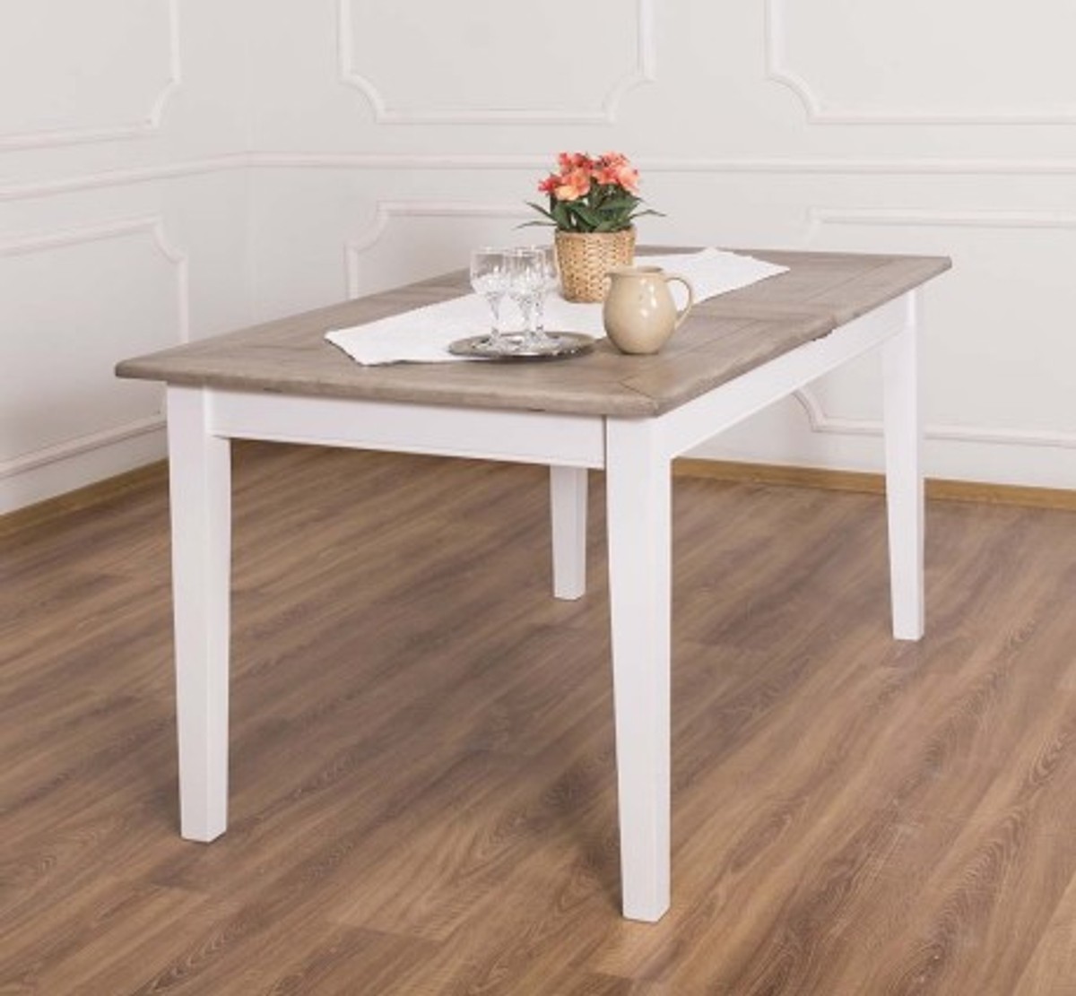 Casa Padrino Esstisch im Landhausstil mit Eichenholzplatte, 160 x 90 x 78 cm Casa Padrino Esstisch im Landhausstil mit Eichenholzplatte, 160 x 90 x 78 cm