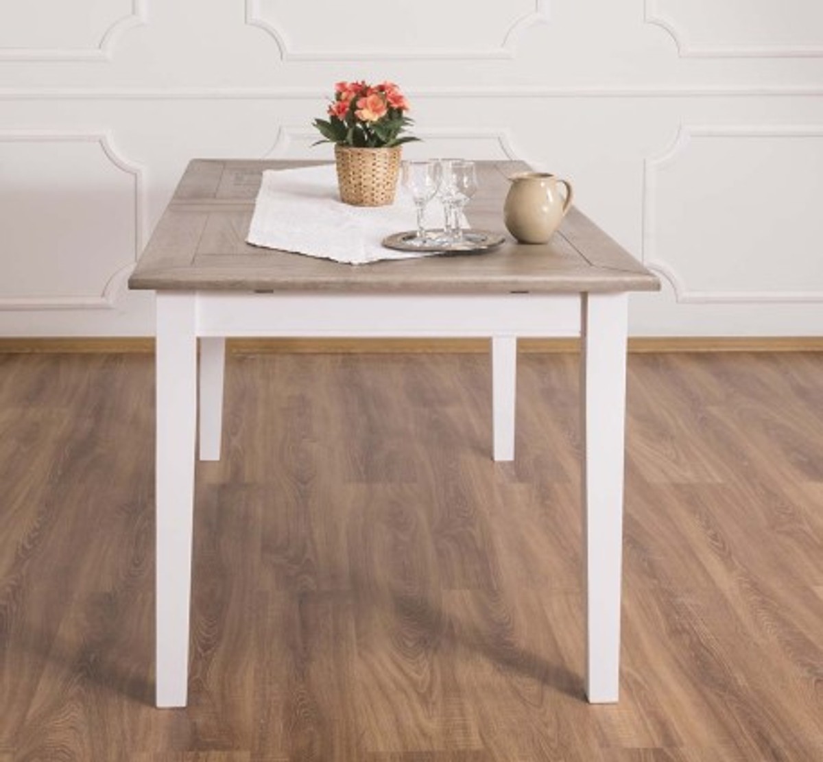 Casa Padrino Esstisch im Landhausstil mit Eichenholzplatte, 160 x 90 x 78 cm Casa Padrino Esstisch im Landhausstil mit Eichenholzplatte, 160 x 90 x 78 cm