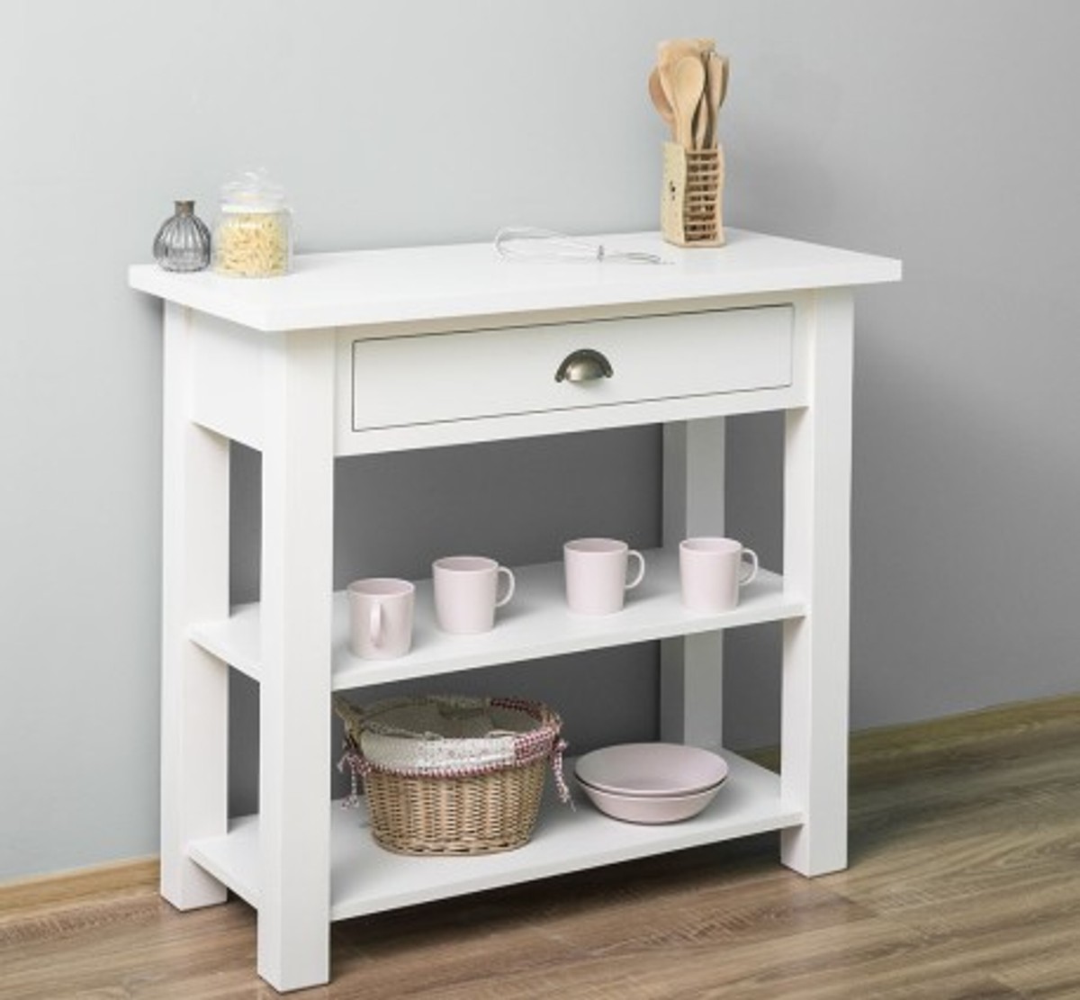 Casa Padrino Konsole im Landhausstil mit 1 Schublade, 100 x 45 x 89 cm