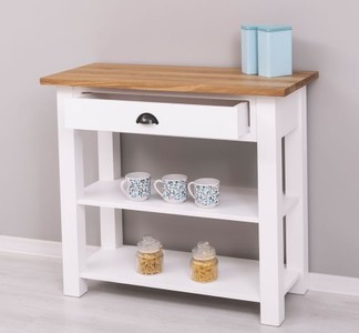 Casa Padrino Konsole im Landhausstil mit 1 Schublade und Eichenholzplatte, 100 x 45 x 89 cm