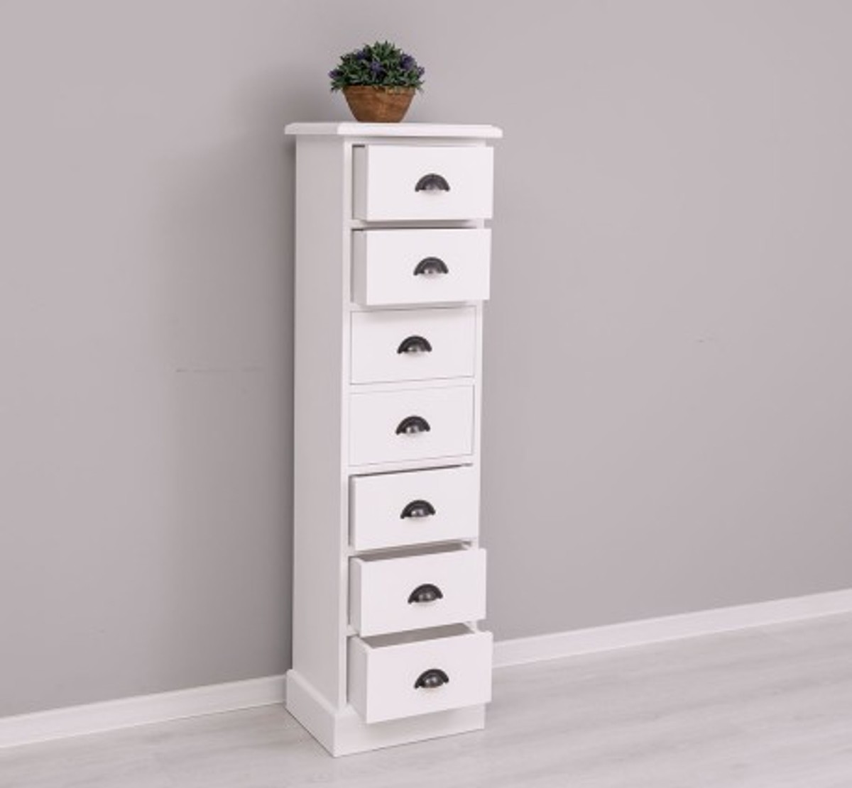 Casa Padrino Commode style campagne avec 7 tiroirs, 43 x 33 x 150 cm Casa Padrino Commode style campagne avec 7 tiroirs, 43 x 33 x 150 cm