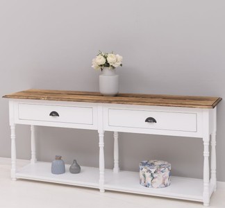 Casa Padrino Konsole im Landhausstil mit 2 Schubladen, 180 x 45 x 76 cm