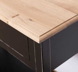 Casa Padrino Konsole im Landhausstil mit 2 Schubladen und Eichenholzplatte, 180 x 45 x 76 cm