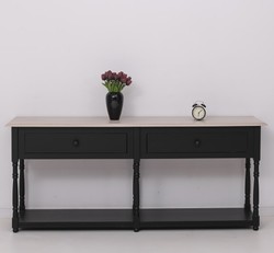 Casa Padrino Consolle stile country con 2 cassetti e piano in rovere, 180 x 45 x 76 cm Casa Padrino Consolle stile country con 2 cassetti e piano in rovere, 180 x 45 x 76 cm