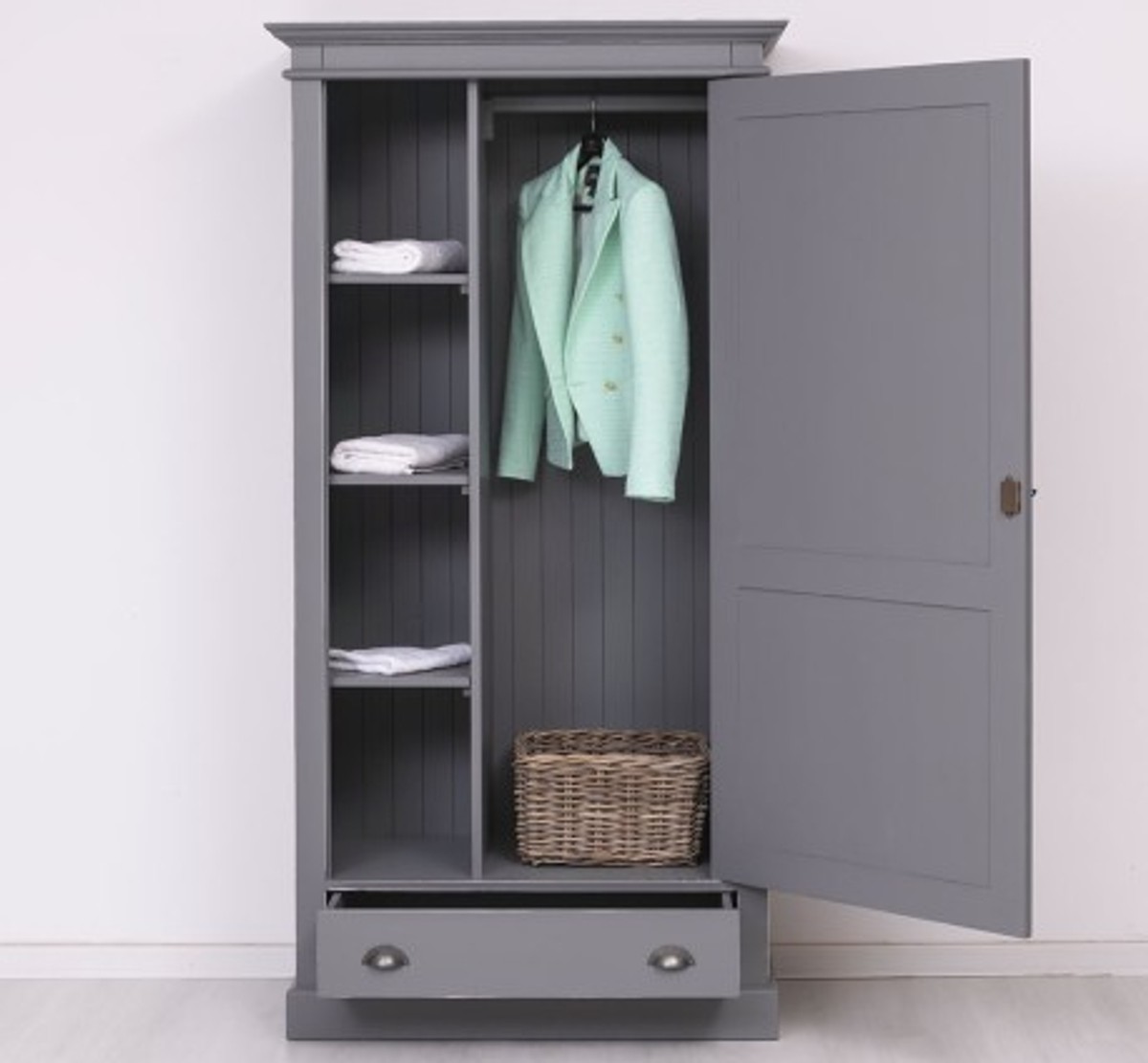 Casa Padrino Wardrobe Country Style with 1 door and 1 drawer, 103 x 59 x 200 cm Casa Padrino Wardrobe Country Style with 1 door and 1 drawer, 103 x 59 x 200 cm