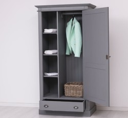 Casa Padrino Wardrobe Country Style with 1 door and 1 drawer, 103 x 59 x 200 cm Casa Padrino Wardrobe Country Style with 1 door and 1 drawer, 103 x 59 x 200 cm