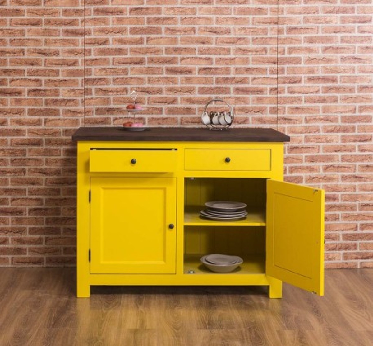Casa Padrino Mueble de cocina estilo rústico con 2 puertas y 2 cajones, 120 x 65 x 90 cm Casa Padrino Mueble de cocina estilo rústico con 2 puertas y 2 cajones, 120 x 65 x 90 cm