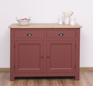 Casa Padrino Mobile da cucina stile country con 2 ante, 2 cassetti e piano in rovere, 120 x 65 x 90 cm