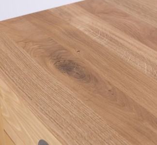 Casa Padrino Küchenschrank im Landhausstil mit 2 Türen, 2 Schubladen und Eichenholzplatte, 120 x 65 x 90 cm