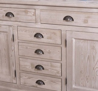 Casa Padrino Sideboard im Landhausstil mit 4 Glastüren und 8 Schubladen, 245 x 47 x 225 cm