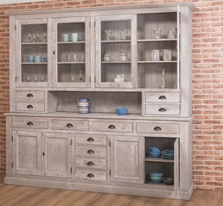 Casa Padrino Sideboard im Landhausstil mit 4 Glastüren und 8 Schubladen, 245 x 47 x 225 cm