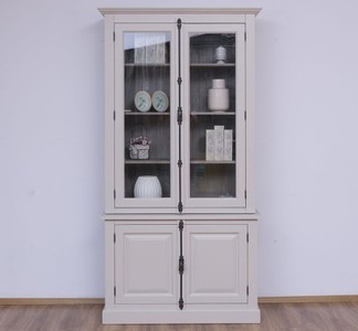 Casa Padrino Sideboard im Landhausstil mit 2 Glastüren, 120 x 50 x 228 cm