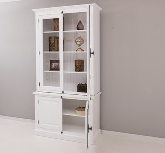 Casa Padrino Sideboard im Landhausstil mit 2 Glastüren, 120 x 50 x 228 cm