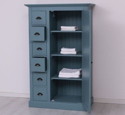 Casa Padrino Armoire à vêtements style campagne avec 1 porte et 6 tiroirs, 101 x 49 x 160 cm
