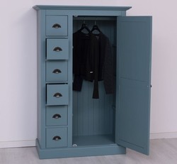 Casa Padrino Armoire à vêtements style campagne avec 1 porte et 6 tiroirs, 101 x 49 x 160 cm