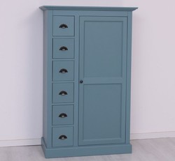 Casa Padrino Armoire à vêtements style campagne avec 1 porte et 6 tiroirs, 101 x 49 x 160 cm