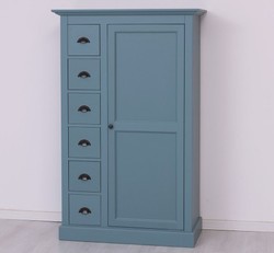 Casa Padrino Armoire à vêtements style campagne avec 1 porte et 6 tiroirs, 101 x 49 x 160 cm