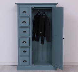 Casa Padrino Armoire à vêtements style campagne avec 1 porte et 6 tiroirs, 101 x 49 x 160 cm