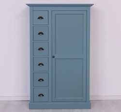 Casa Padrino Armoire à vêtements style campagne avec 1 porte et 6 tiroirs, 101 x 49 x 160 cm