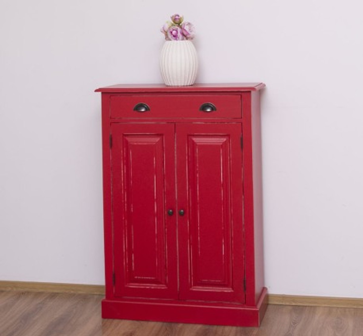 Casa Padrino Schrank im Landhausstil mit 2 Türen und 1 Schublade, 85 x 35 x 120 cm