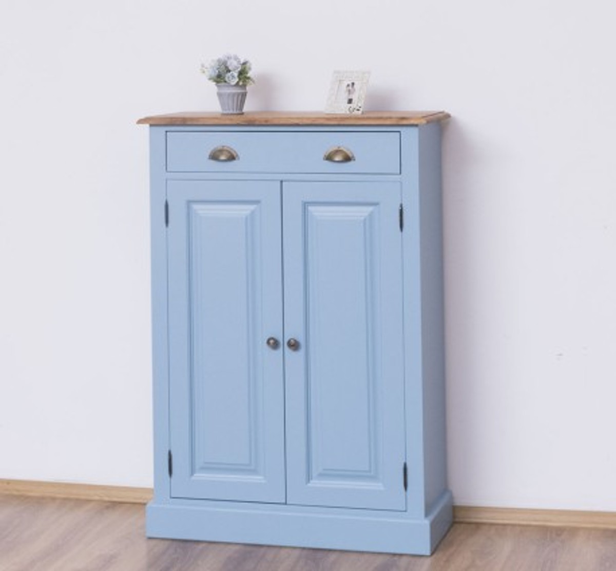 Casa Padrino Schrank im Landhausstil mit 2 Türen, 1 Schublade und Eichenholzplatte, 85 x 35 x 120 cm Casa Padrino Schrank im Landhausstil mit 2 Türen, 1 Schublade und Eichenholzplatte, 85 x 35 x 120 cm