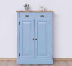 Casa Padrino Schrank im Landhausstil mit 2 Türen, 1 Schublade und Eichenholzplatte, 85 x 35 x 120 cm Casa Padrino Schrank im Landhausstil mit 2 Türen, 1 Schublade und Eichenholzplatte, 85 x 35 x 120 cm