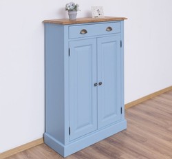 Casa Padrino Schrank im Landhausstil mit 2 Türen, 1 Schublade und Eichenholzplatte, 85 x 35 x 120 cm Casa Padrino Schrank im Landhausstil mit 2 Türen, 1 Schublade und Eichenholzplatte, 85 x 35 x 120 cm