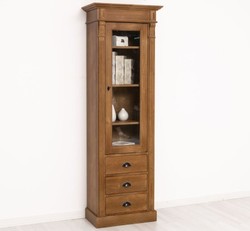 Casa Padrino Wardrobe Country Style with 1 glass door and 3 drawers, 65 x 39 x 197 cm