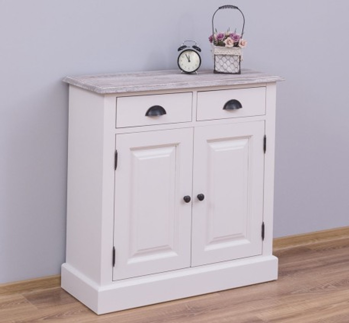 Casa Padrino Armadio stile country con 2 ante, 2 cassetti e piano in rovere, 85 x 35 x 85 cm Casa Padrino Armadio stile country con 2 ante, 2 cassetti e piano in rovere, 85 x 35 x 85 cm