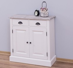 Casa Padrino Armadio stile country con 2 ante, 2 cassetti e piano in rovere, 85 x 35 x 85 cm Casa Padrino Armadio stile country con 2 ante, 2 cassetti e piano in rovere, 85 x 35 x 85 cm