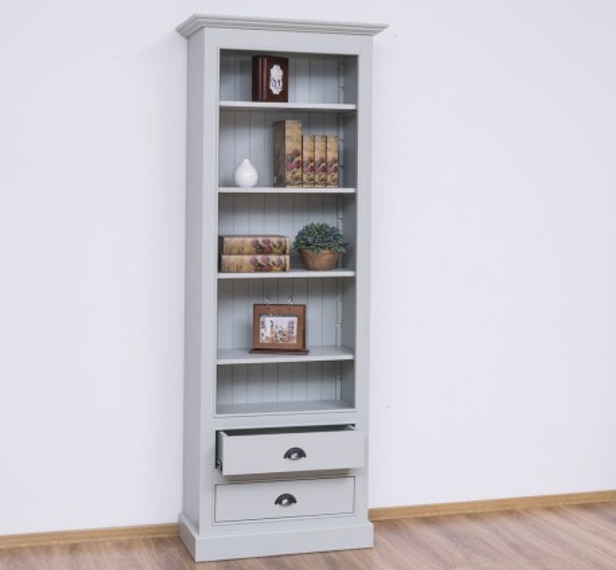 Casa Padrino Librería estilo rústico con 2 cajones, 79 x 39 x 210 cm Casa Padrino Librería estilo rústico con 2 cajones, 79 x 39 x 210 cm