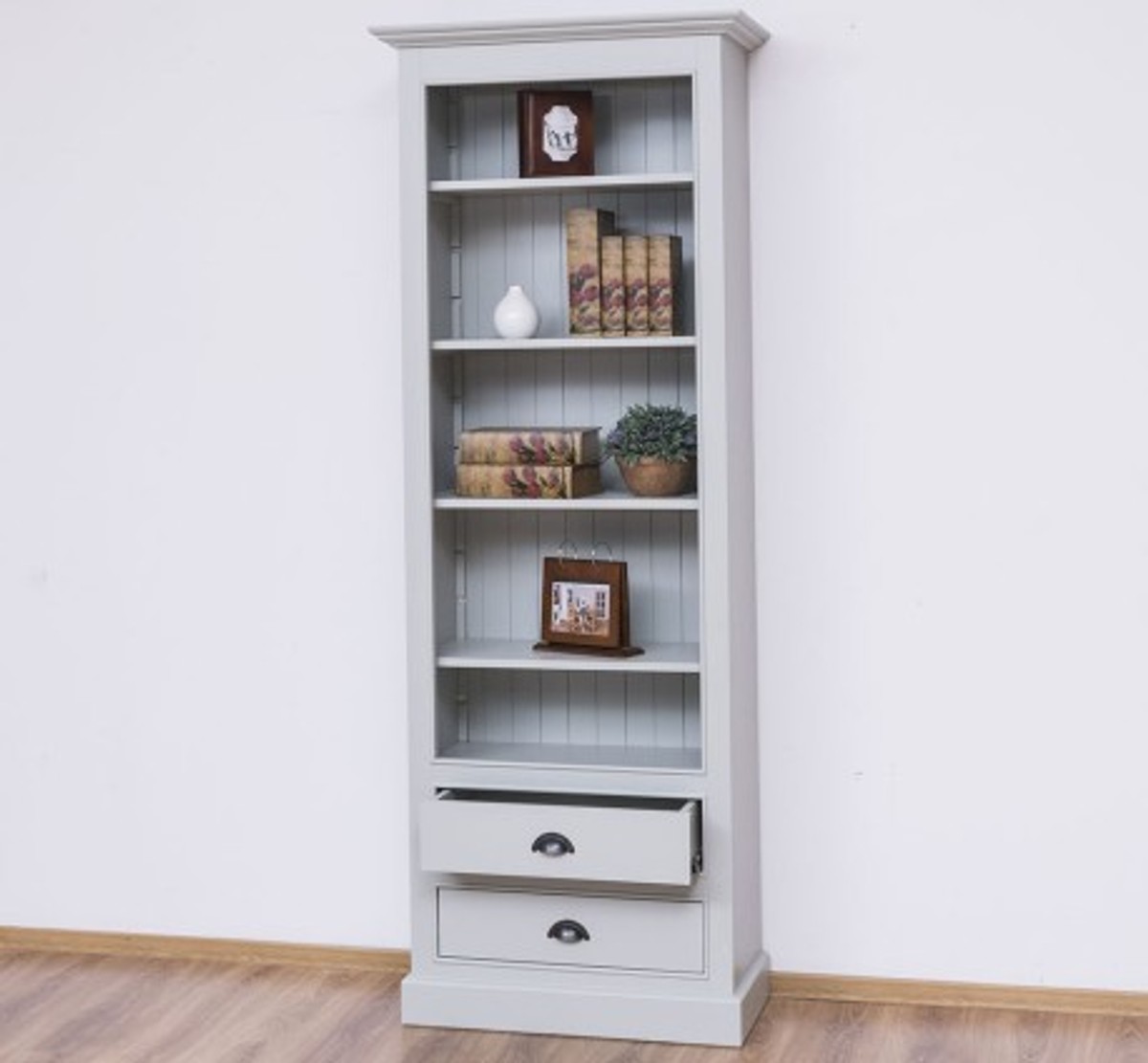 Casa Padrino Librería estilo rústico con 2 cajones, 79 x 39 x 210 cm Casa Padrino Librería estilo rústico con 2 cajones, 79 x 39 x 210 cm
