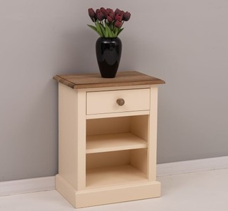 Casa Padrino Nachttisch im Landhausstil mit 1 Schublade und Eichenholzplatte, 47 x 32 x 59 cm