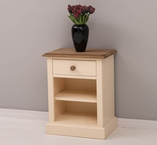 Casa Padrino Nachttisch im Landhausstil mit 1 Schublade und Eichenholzplatte, 47 x 32 x 59 cm