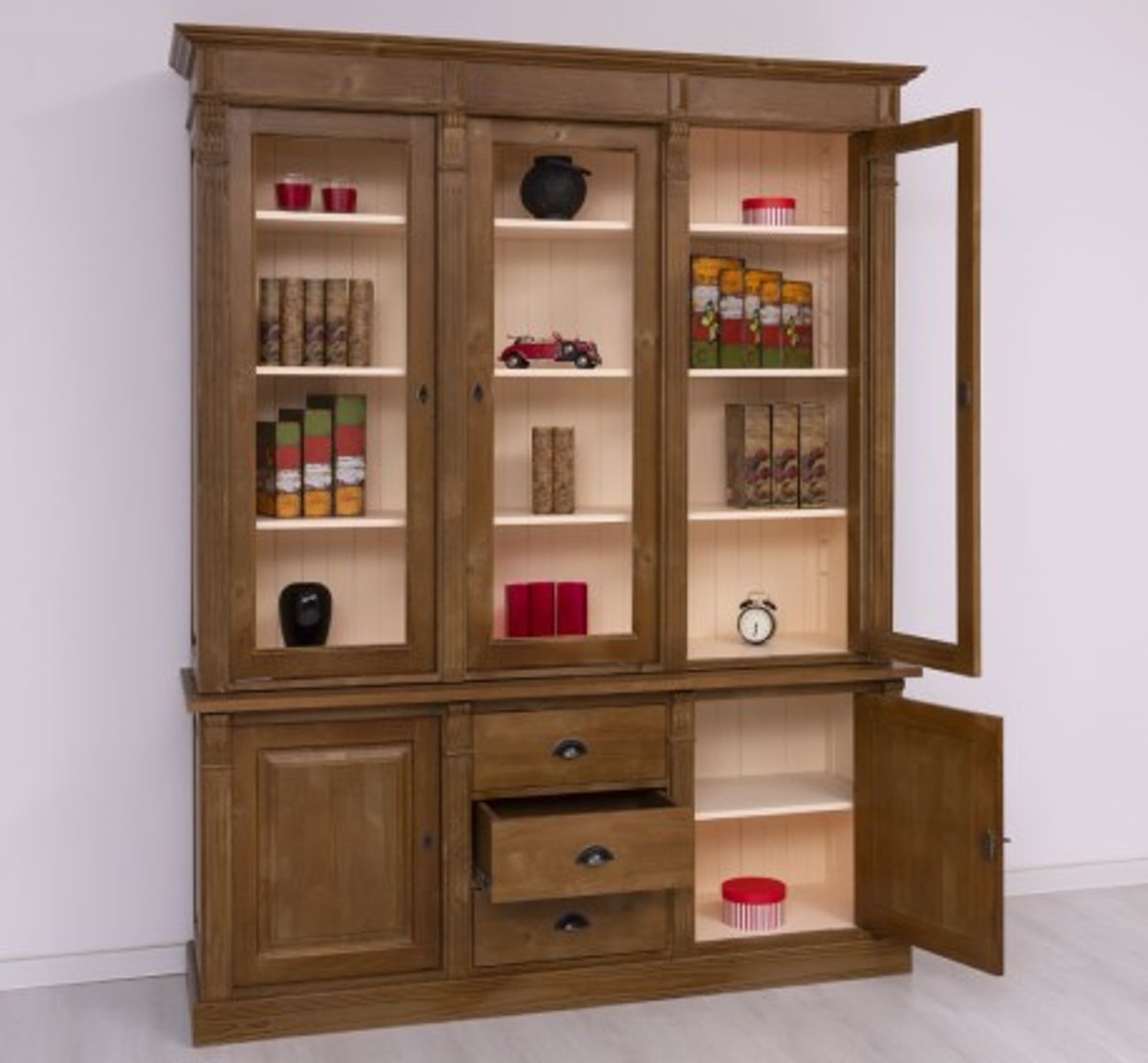 Casa Padrino Display Cabinet Country Style with 2 doors, 183 x 51 x 228 cm Casa Padrino Display Cabinet Country Style with 2 doors, 183 x 51 x 228 cm