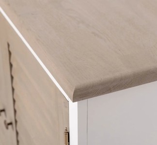 Casa Padrino Sideboard im Landhausstil mit 4 Türen und Eichenholzplatte, 209 x 37 x 90 cm