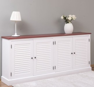 Casa Padrino Sideboard im Landhausstil mit 4 Türen, 209 x 37 x 90 cm