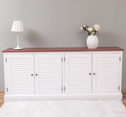 Casa Padrino Sideboard im Landhausstil mit 4 Türen, 209 x 37 x 90 cm