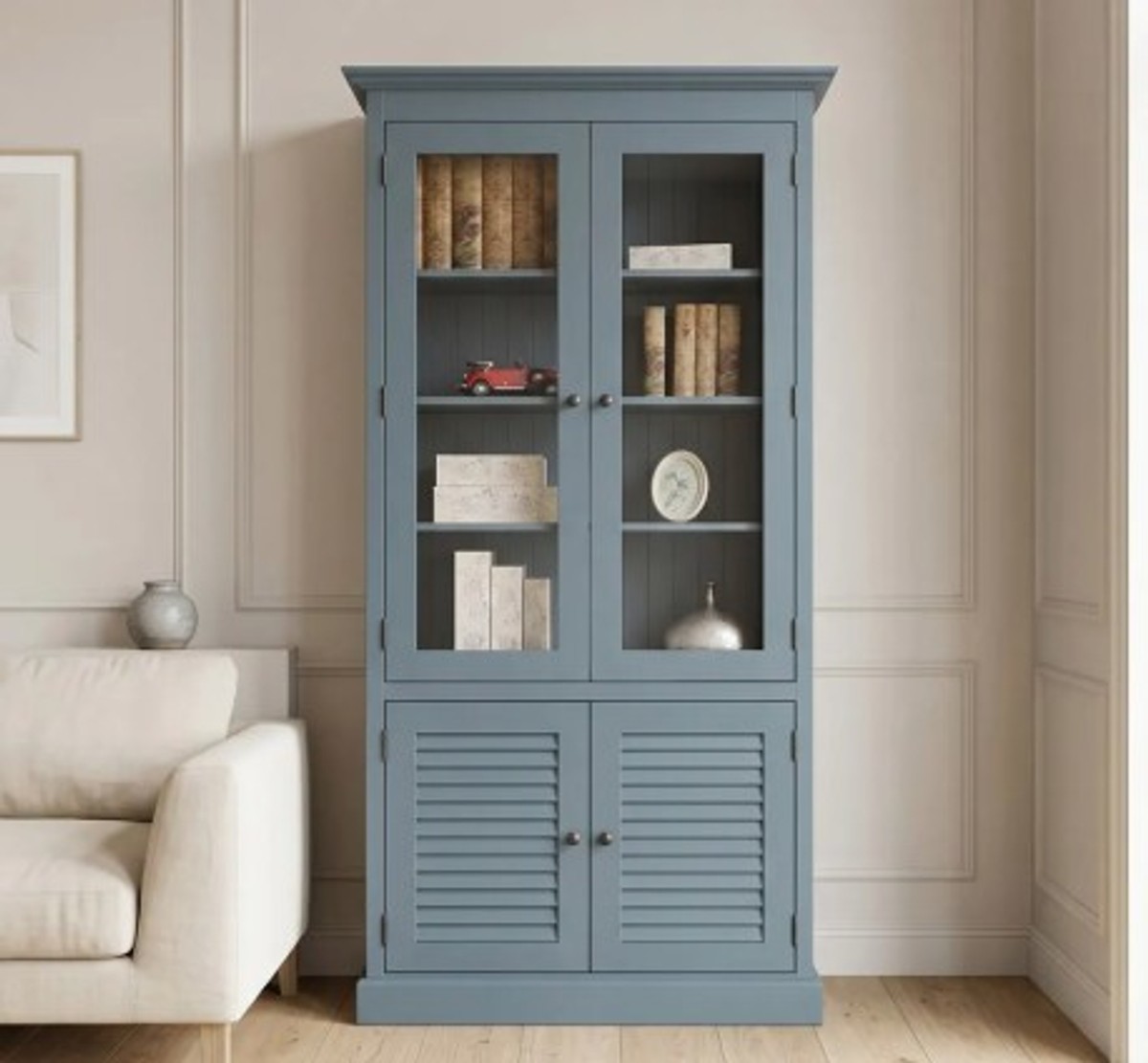 Casa Padrino Display Cabinet Country Style with 2 glass doors, 110 x 39 x 210 cm Casa Padrino Display Cabinet Country Style with 2 glass doors, 110 x 39 x 210 cm