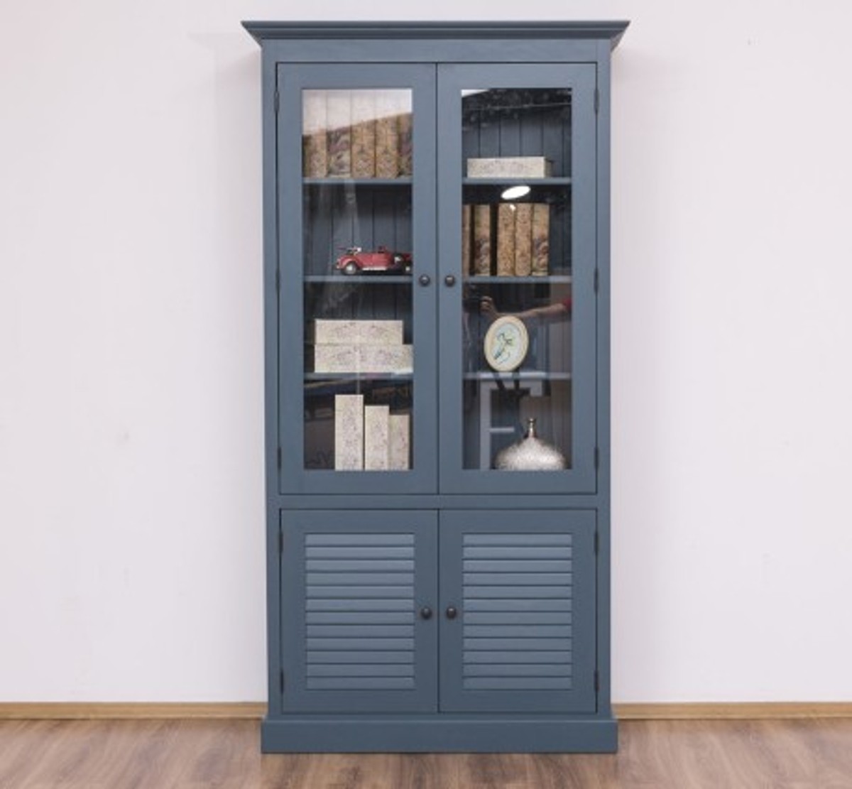 Casa Padrino Display Cabinet Country Style with 2 glass doors, 110 x 39 x 210 cm Casa Padrino Display Cabinet Country Style with 2 glass doors, 110 x 39 x 210 cm