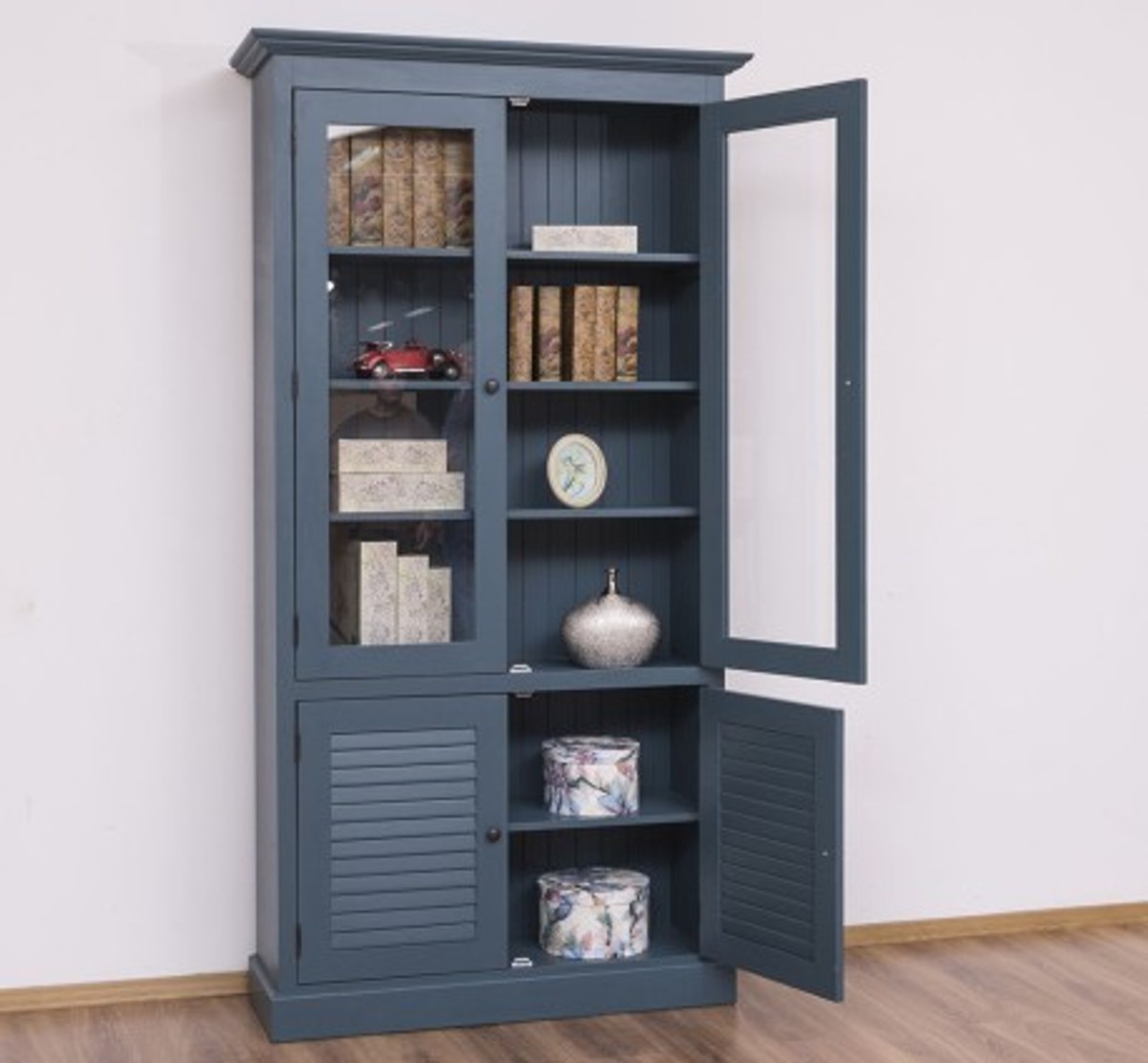 Casa Padrino Display Cabinet Country Style with 2 glass doors, 110 x 39 x 210 cm Casa Padrino Display Cabinet Country Style with 2 glass doors, 110 x 39 x 210 cm