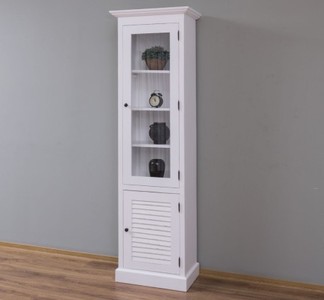Casa Padrino Vitrine im Landhausstil mit 1 Glastür, 64 x 39 x 210 cm